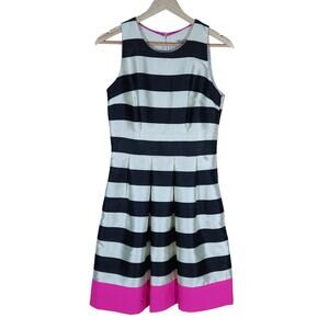 Eliza J Women Dress 2 Black White Striped Cocktail Party Preppycore Classic Chic